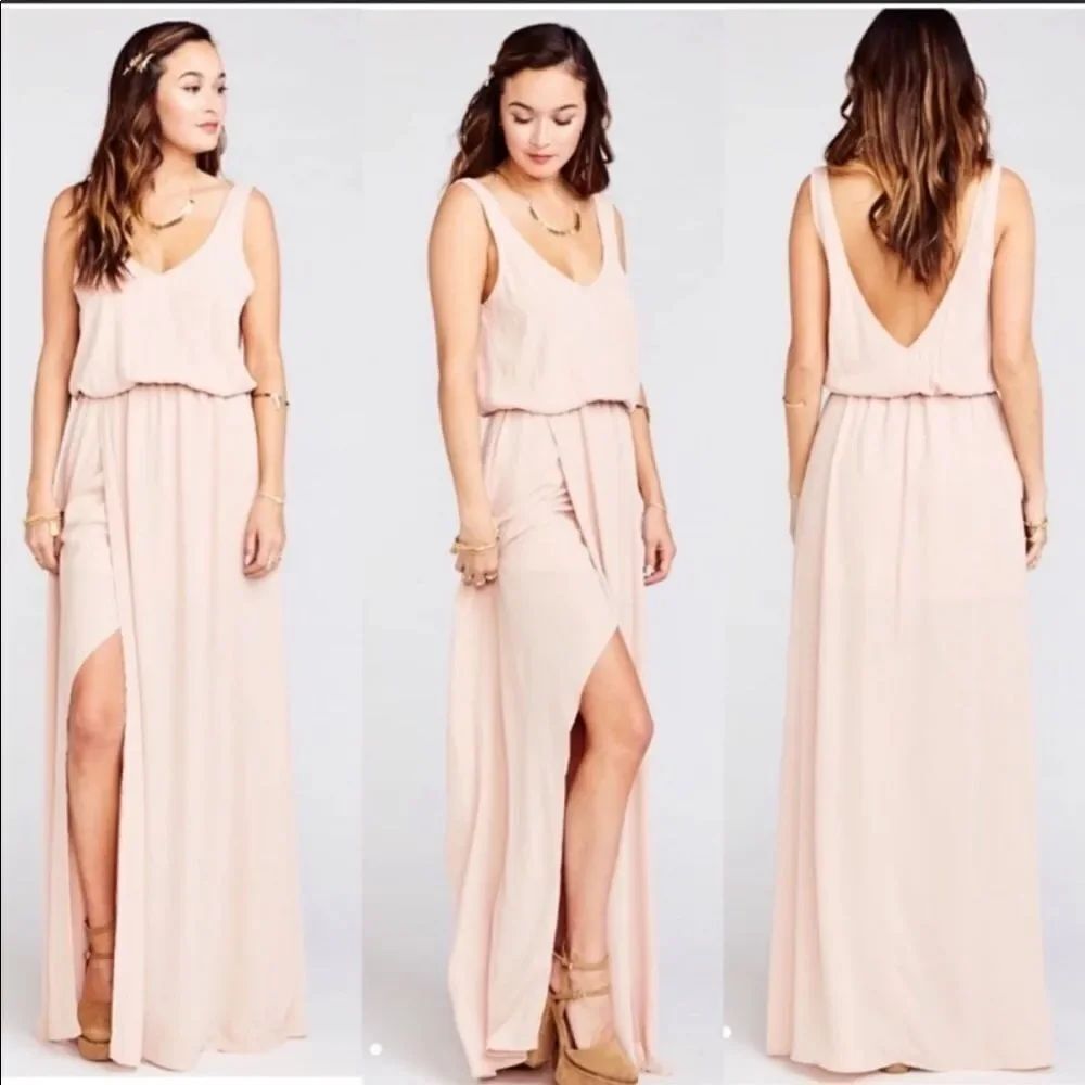 SHOW ME YOUR MUMU | NEW Kendall Maxi Dress Dusty Beige Women’s Size Small